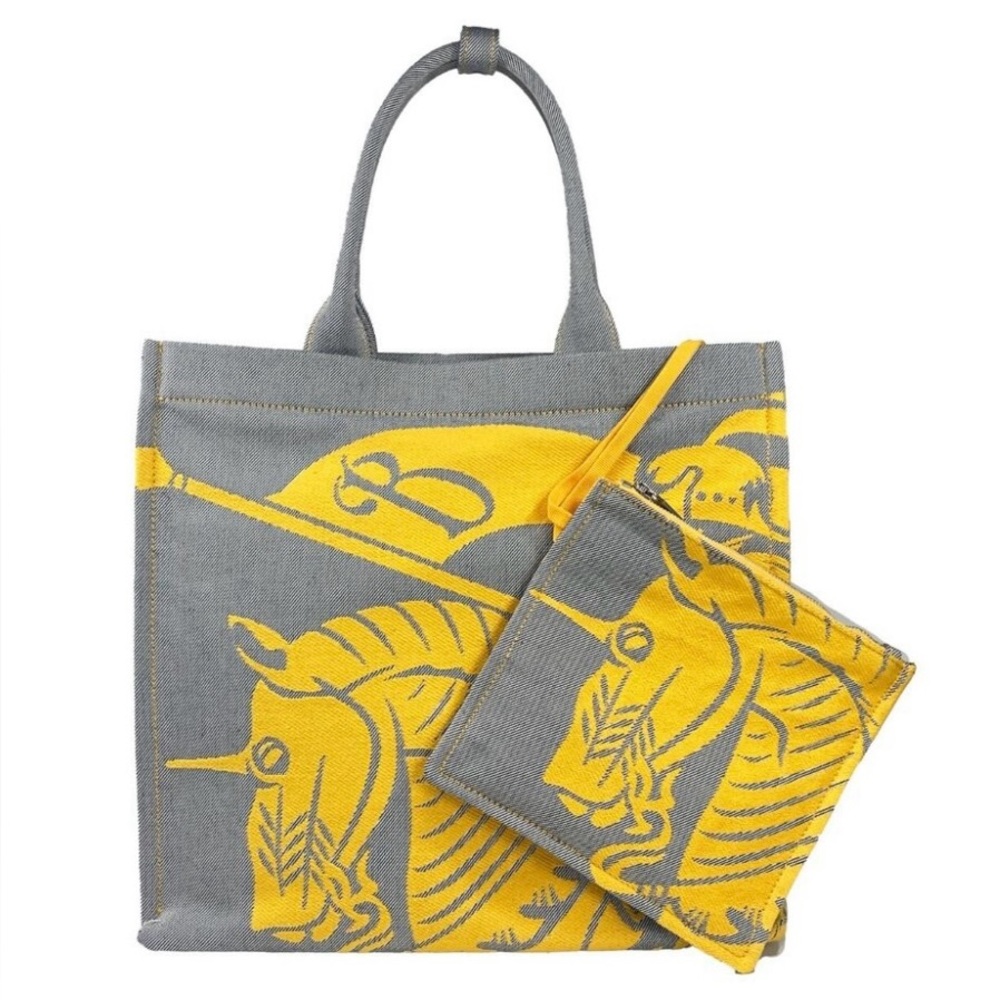 Burberry EKD Canvas Tote Bag With Pouch Color: Sunflower (NWT Retail $1950)